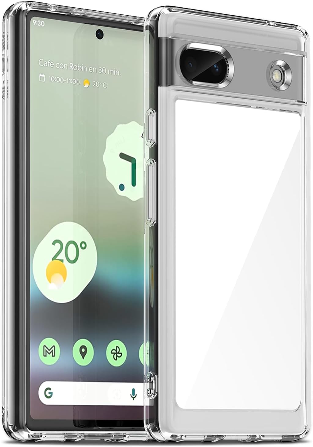 Case for Google Pixel 6a, Military Grade Drop Protection Phone Case, Yellowing Resistant, Anti-Scratch Hard PC Back, Shockproof Hard Ultra-Thin Protective Cover, Clear