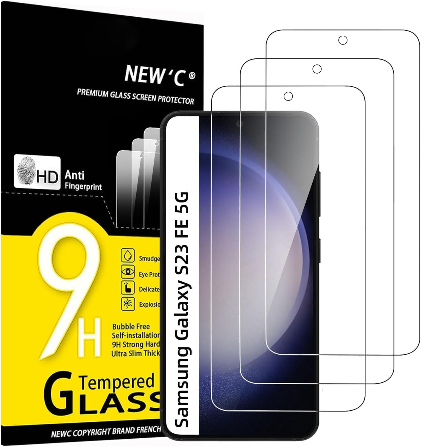 Samsung Galaxy S23 FE 5G Screen Protector Tempered Glass, Bubble Free, Ultra Resista