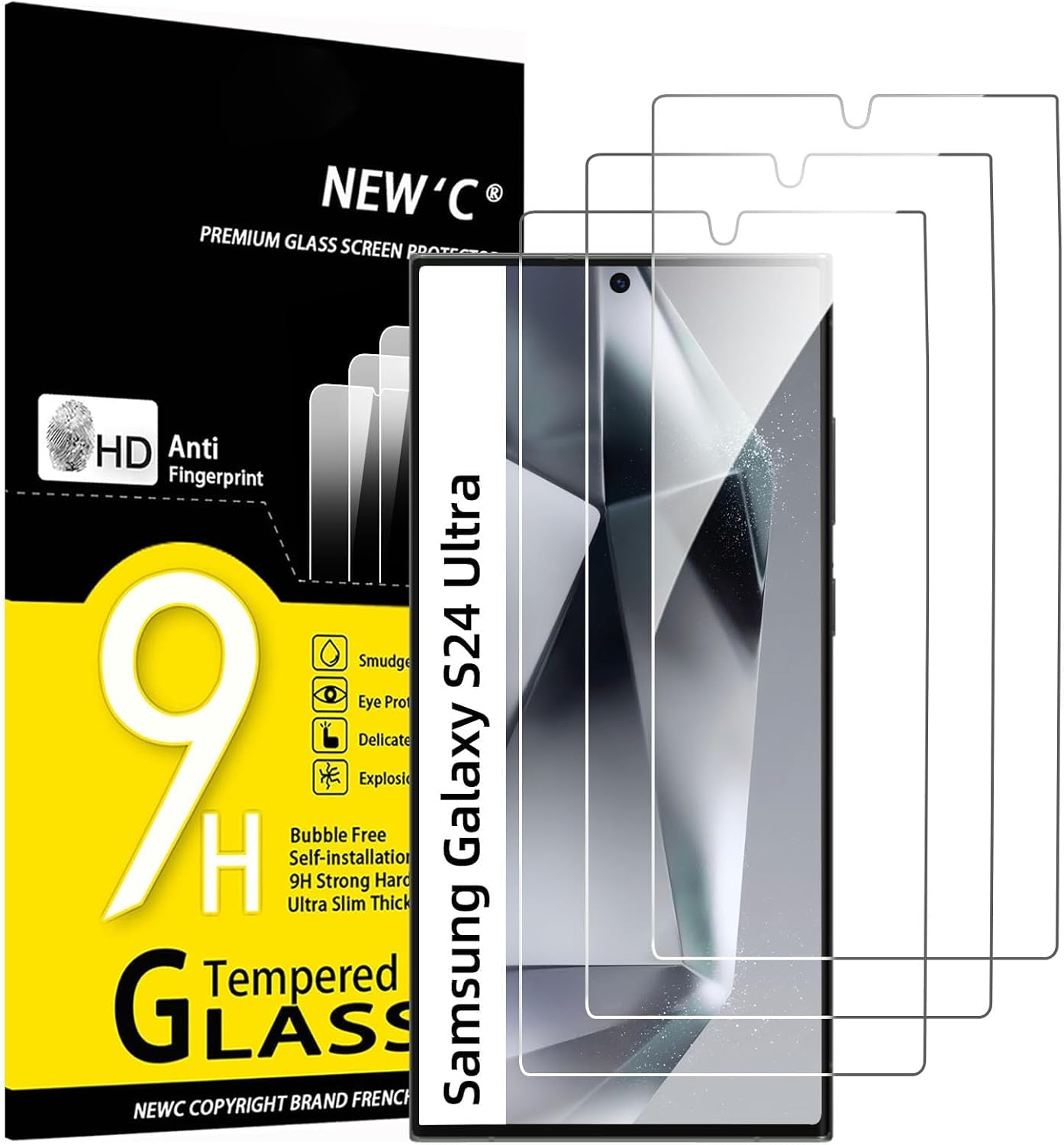 Samsung Galaxy S24 Ultra Screen Protecto, (No for S24/S24 Plus), Tempered Glass, Case Friendly Scratch-proof, Bubble Free, Ultra Resistant