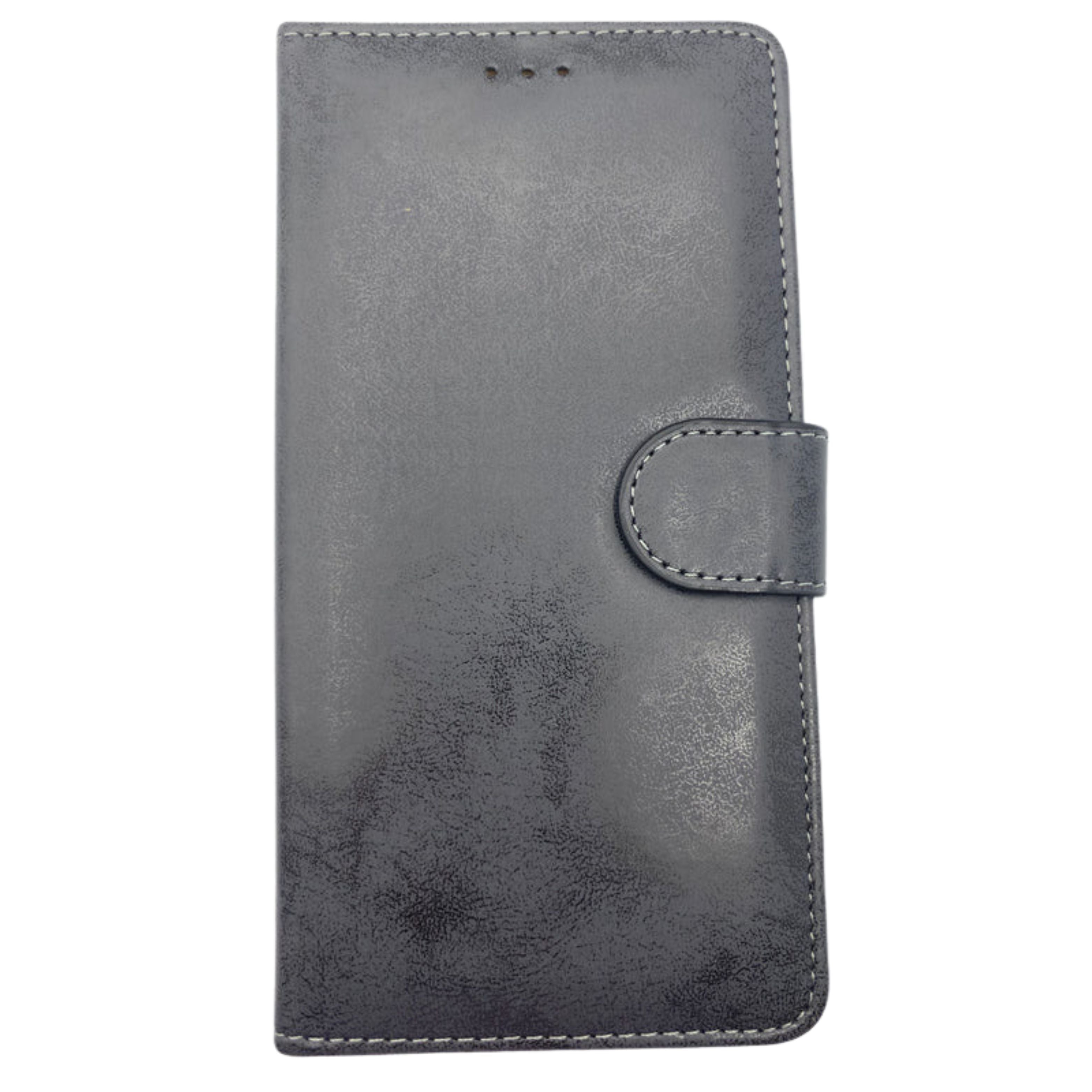 Black Leather Wallet Case for iPhone 12 / 12 Pro – Flip Cover with Card Slots & Stand