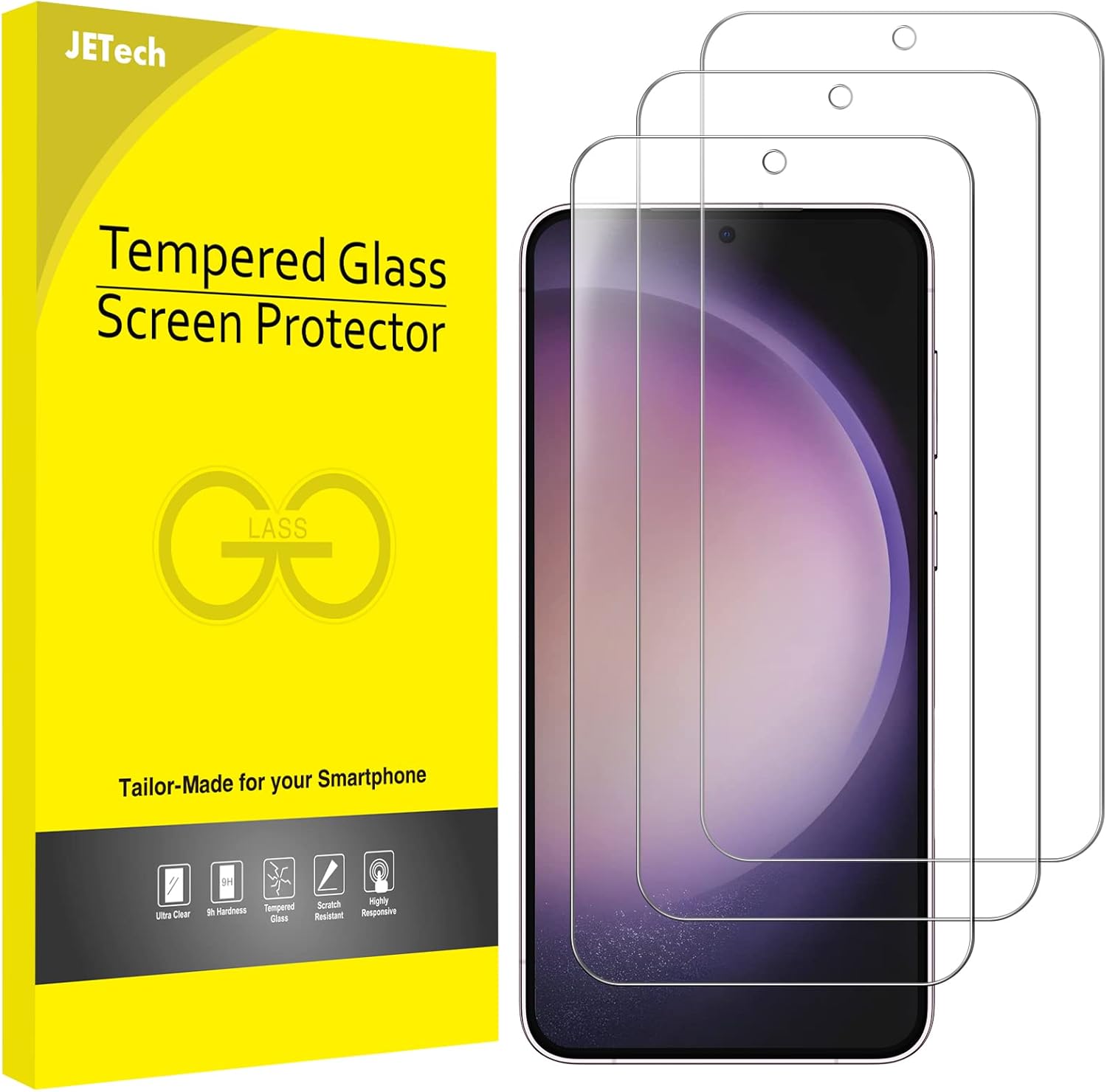 Samsung Galaxy S23+ / S23 Plus 5G 6.6-Inch, Tempered Glass Film, Fingerprint ID Compatible, HD Clear
