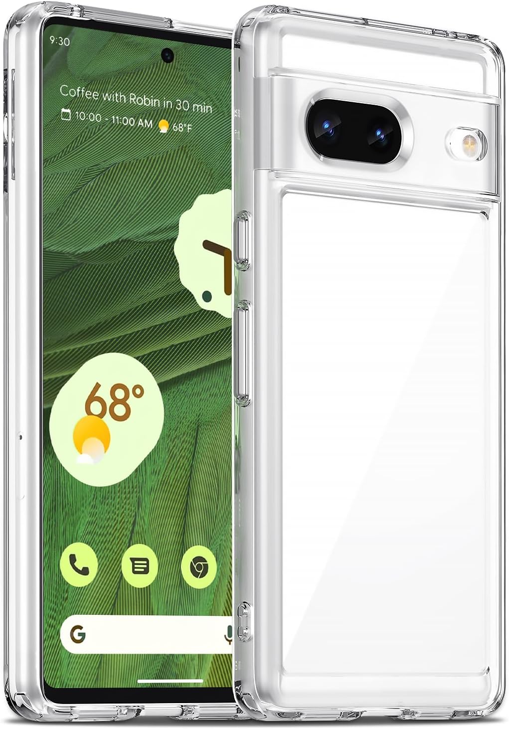 Google Pixel 7, Military Grade Drop Protection Phone Case, Yellowing Resistant, Anti-Scratch Hard PC Back, Shockproof Hard Ultra-Thin Protective Cover, Clear