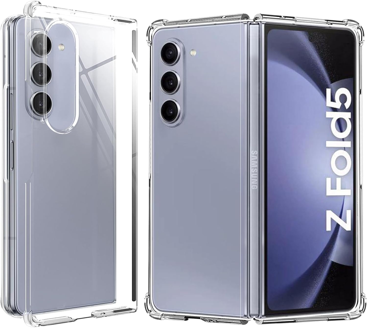 Samsung Galaxy Z Fold 5 5G, Crystal Ultra Slim Fit Anti-Scratch Clear Bumper Cover All-Inclusive Flexible TPU Lightweight Reinforced Corners Phone Case for Galaxy Z Fold 5