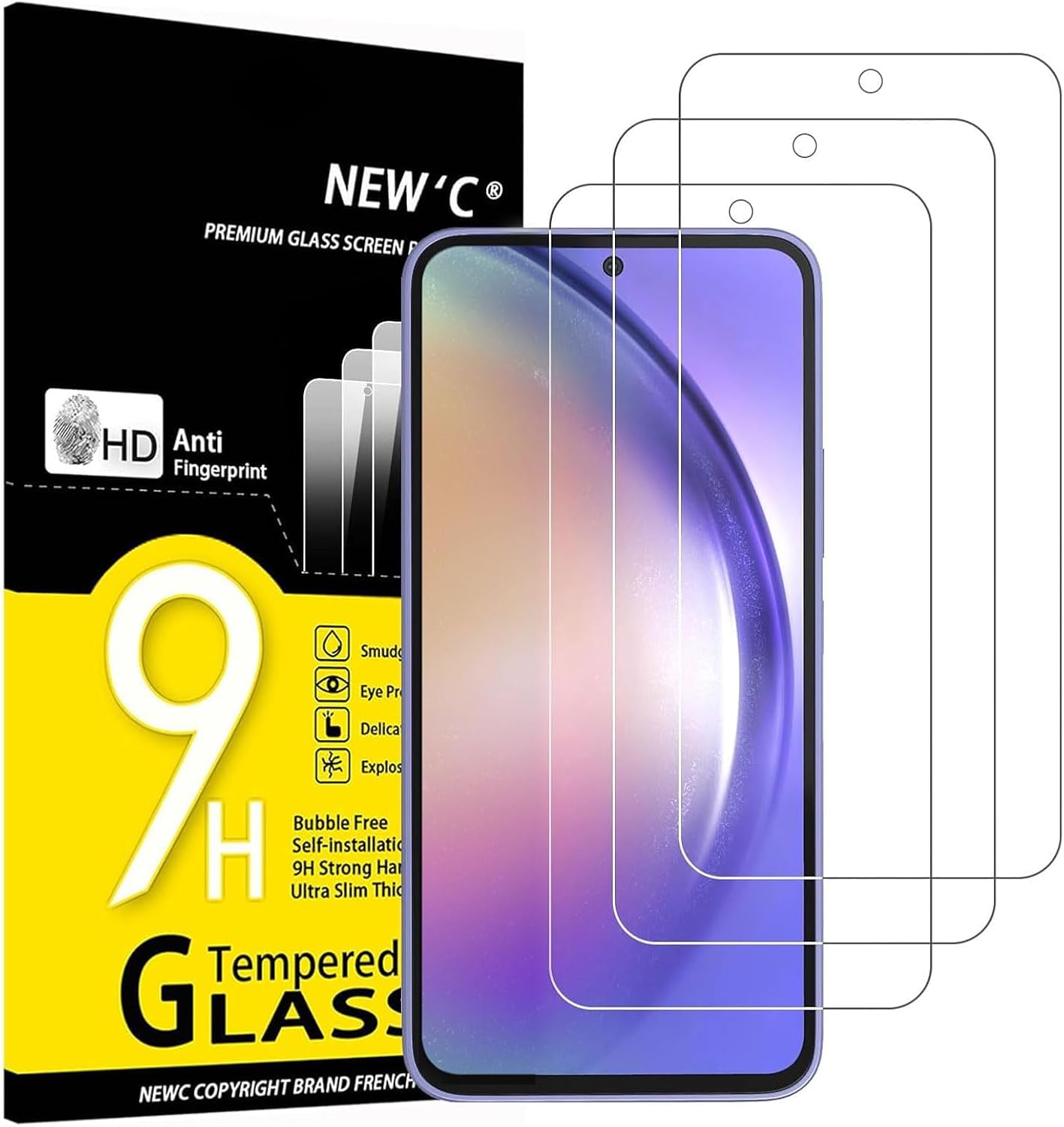 Samsung Galaxy A54 5G, Screen Protector Tempered Glass, 9H Hardness, HD Screen Protector, 0.33 mm Ultra Clear, Ultra Resistant