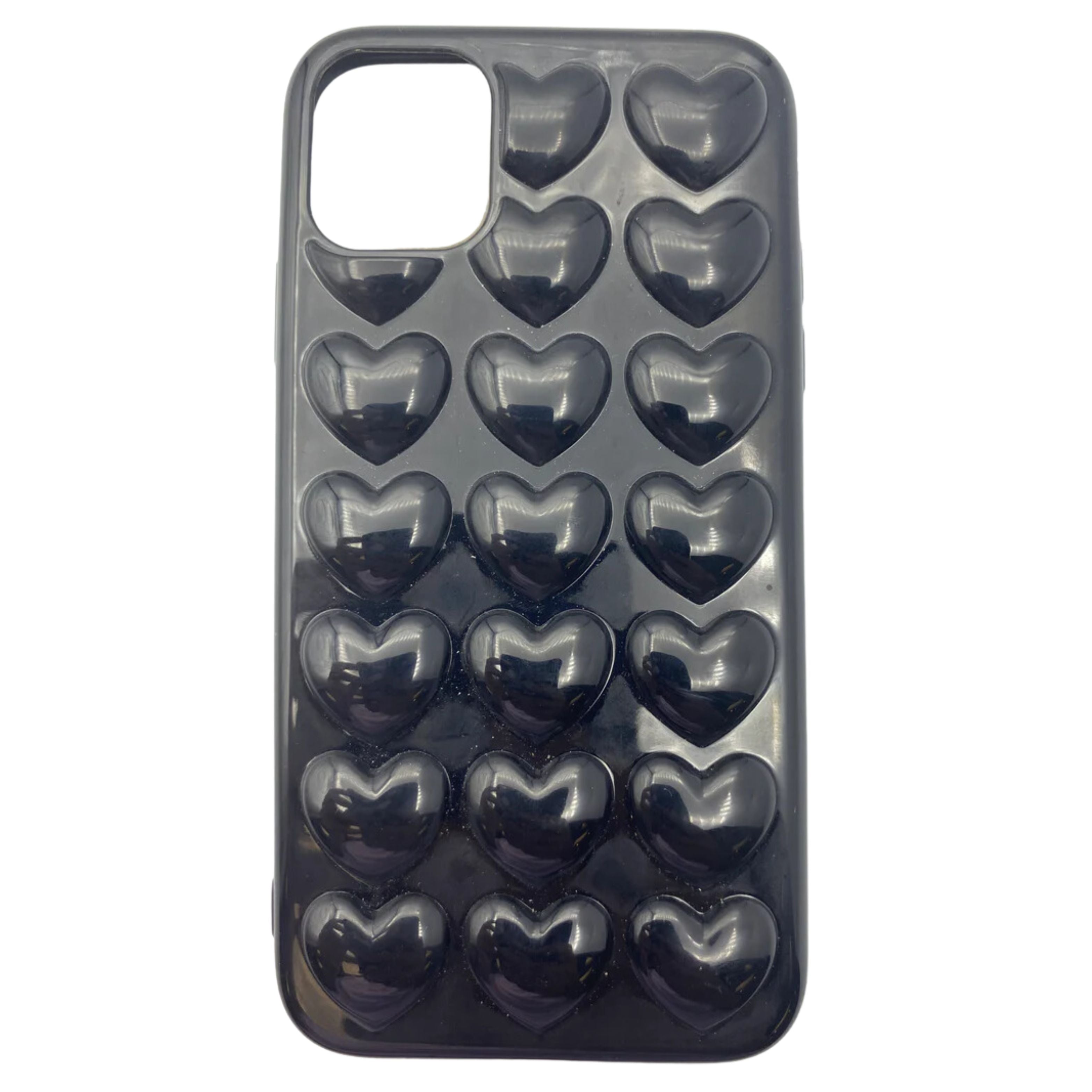 Black Heart-Shaped Case for iPhone 11 – Stylish, Slim, and Protective