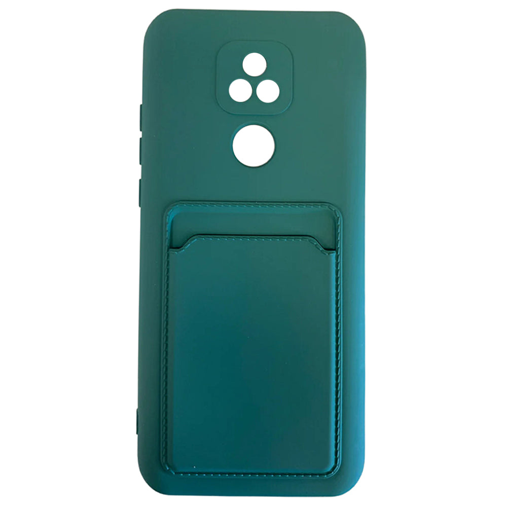 Moto G Play 2021 Teal Silicone Case with Card Slot – Slim Protective Wallet Cover
