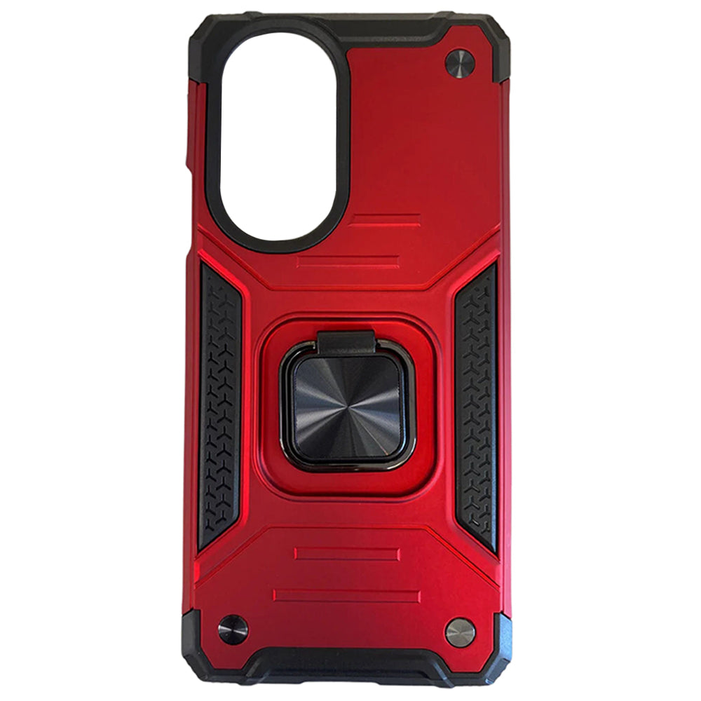 Motorola Edge Plus 2020 Red Armor Case with Ring Holder