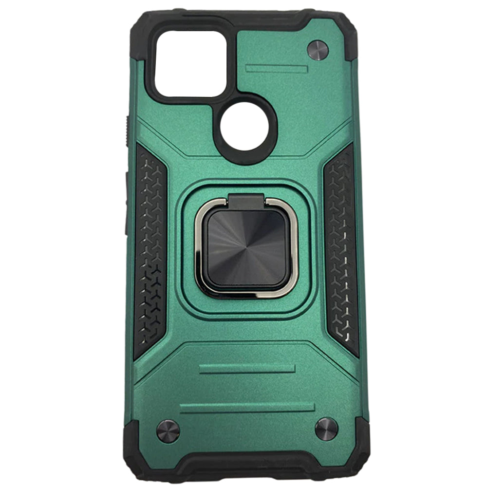 Pixel 4A Green Armor Bumper Case with Ring Holder and Kickstand – Rugged Protection & Functional Design