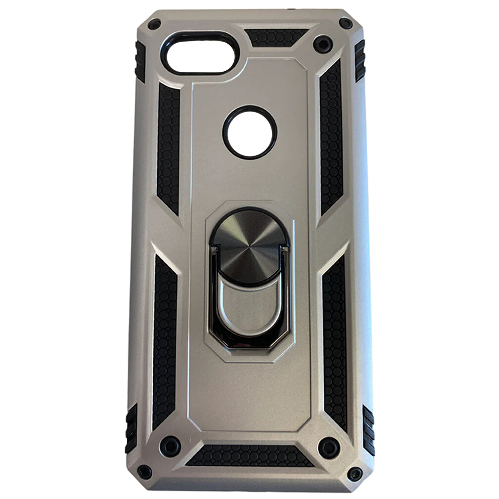 Silver Armor Ring Kickstand Case for Pixel 3A XL – Rugged Protection & Multi-Functional Design