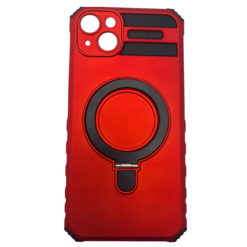 iPhone 15 Plus Rugged Armor Case with 360-Degree Rotating Ring Holder